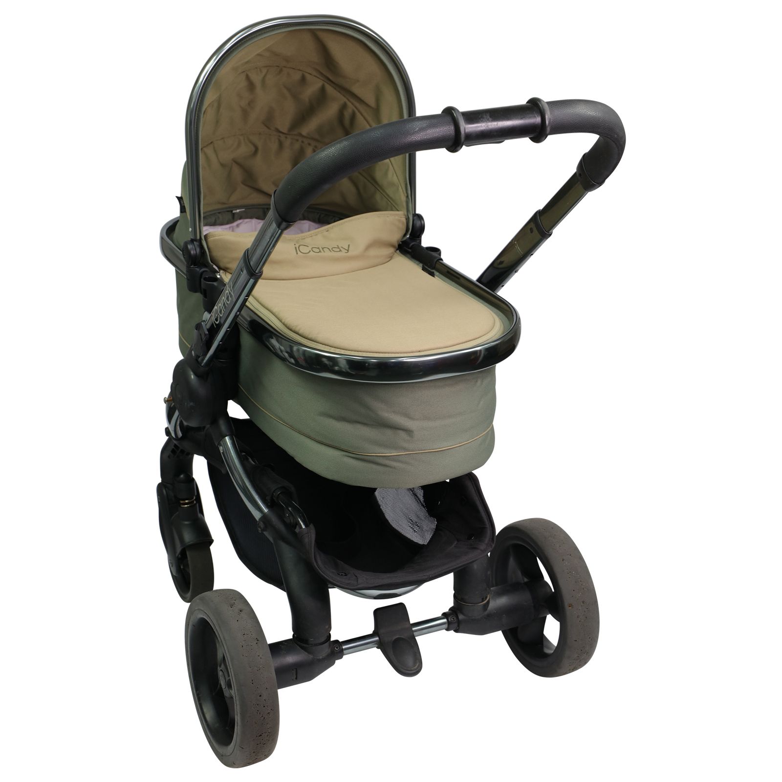 iCandy Peach 3 Chassis Seat Carry Cot Olive Green Prams Pushchairs KidX Buy Sell Exchange